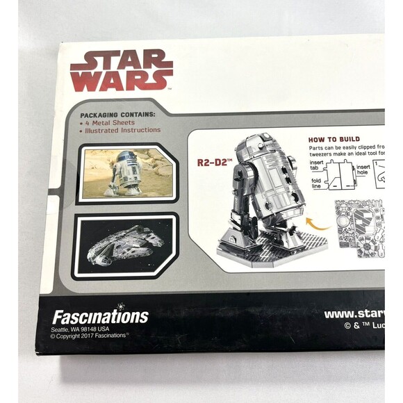 Fascinations Metal Earth Millennium Falcon & R2-D2 3D Metal Model Kit New Sealed - Picture 3 of 8